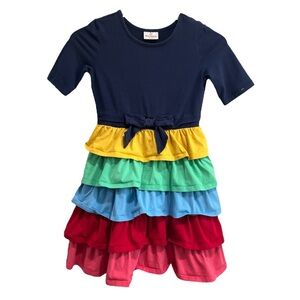 Hanna Andersson Dress Size 130 (8) Colorful Ruffle Layered